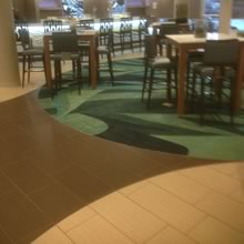 Hotel lobby tile and carpet